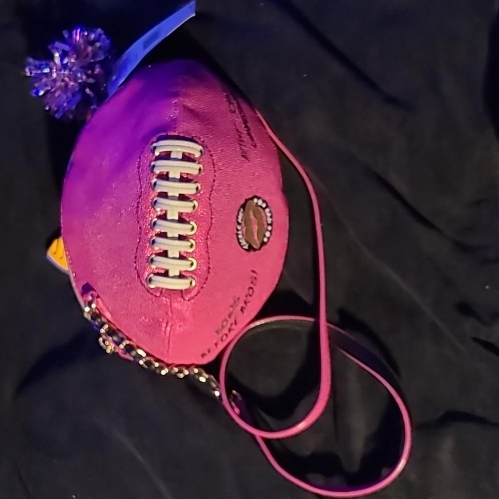 Betsey Johnson crossbody football bag.